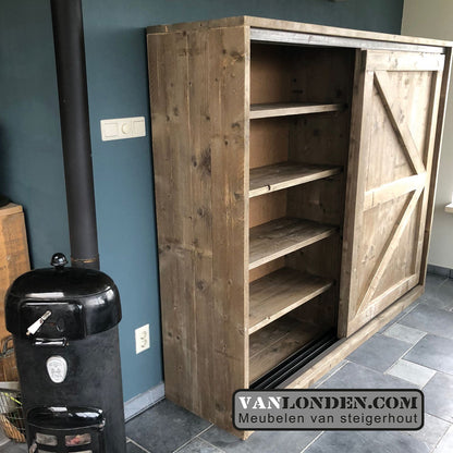 Steigerhouten kast met schuifdeuren Tally