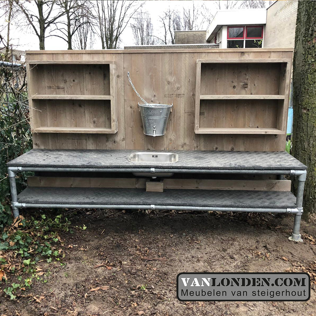 Steigerhouten kinder buitenkeuken Dex