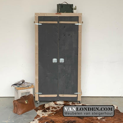 Steigerhouten kledingkast Chris