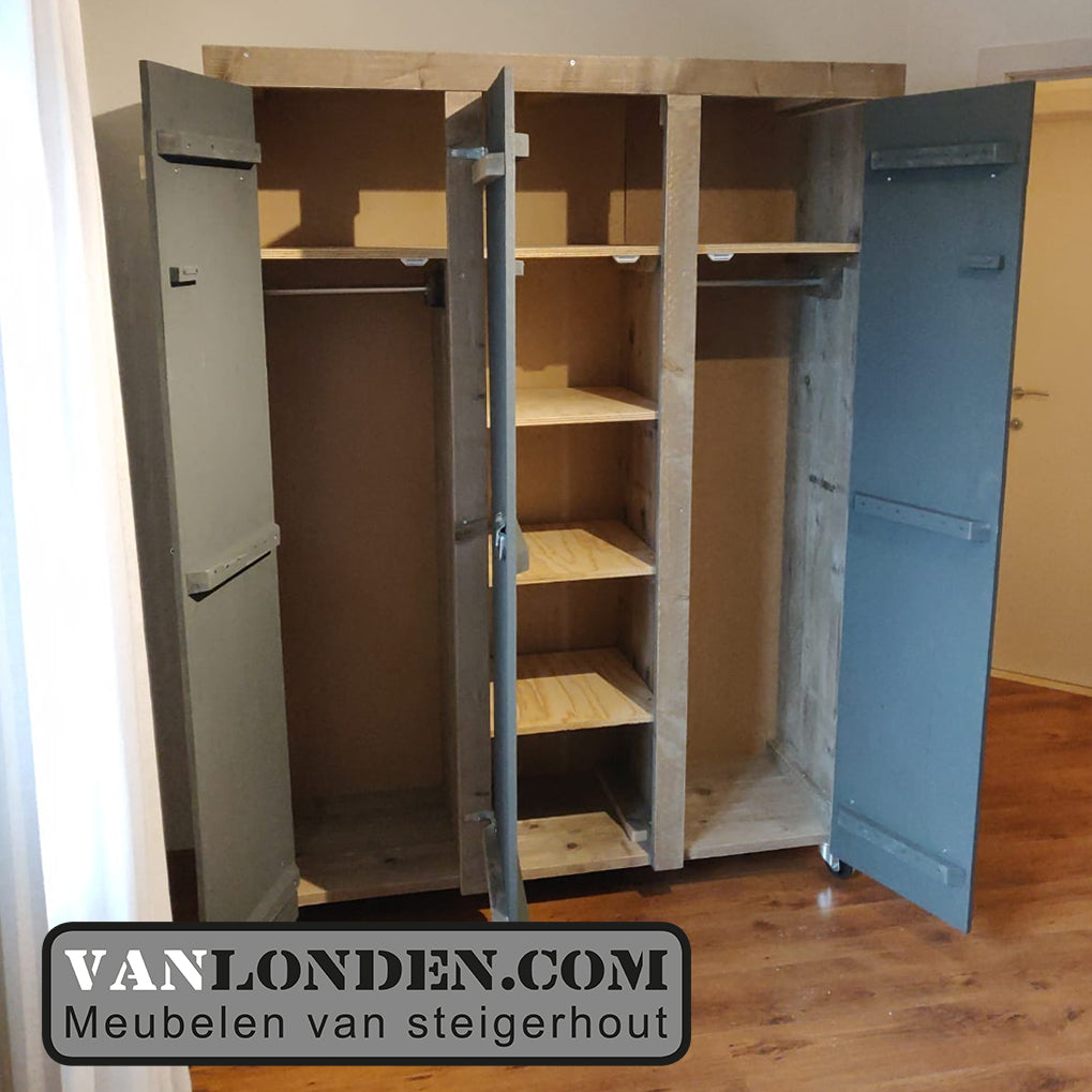 Steigerhouten kledingkast Christel