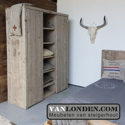 Steigerhouten kledingkast Margot