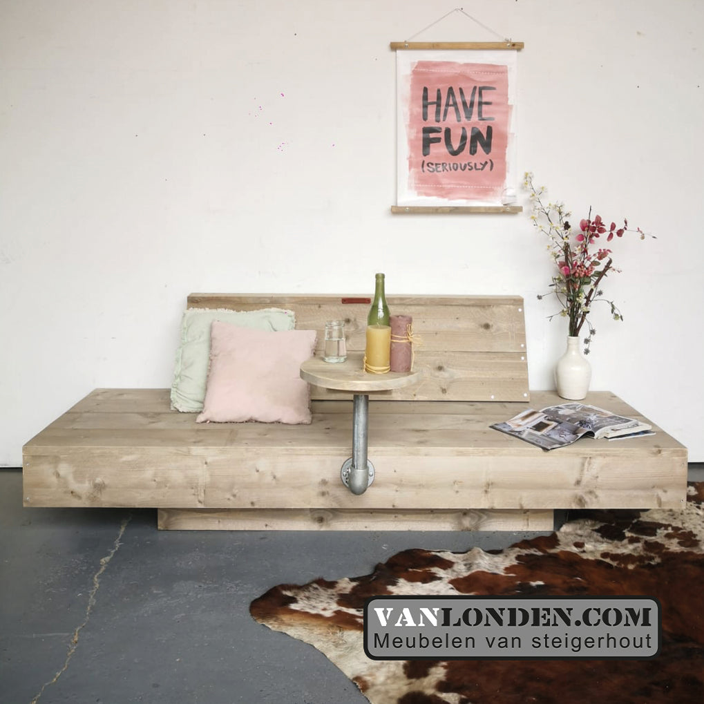 Steigerhouten loungebank Diego