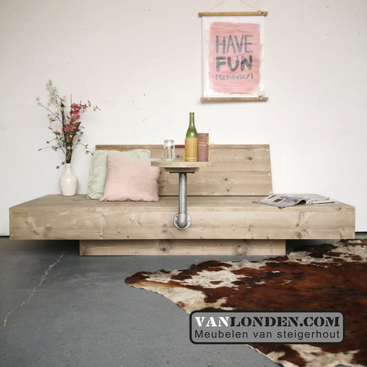 Steigerhouten loungebank Diego