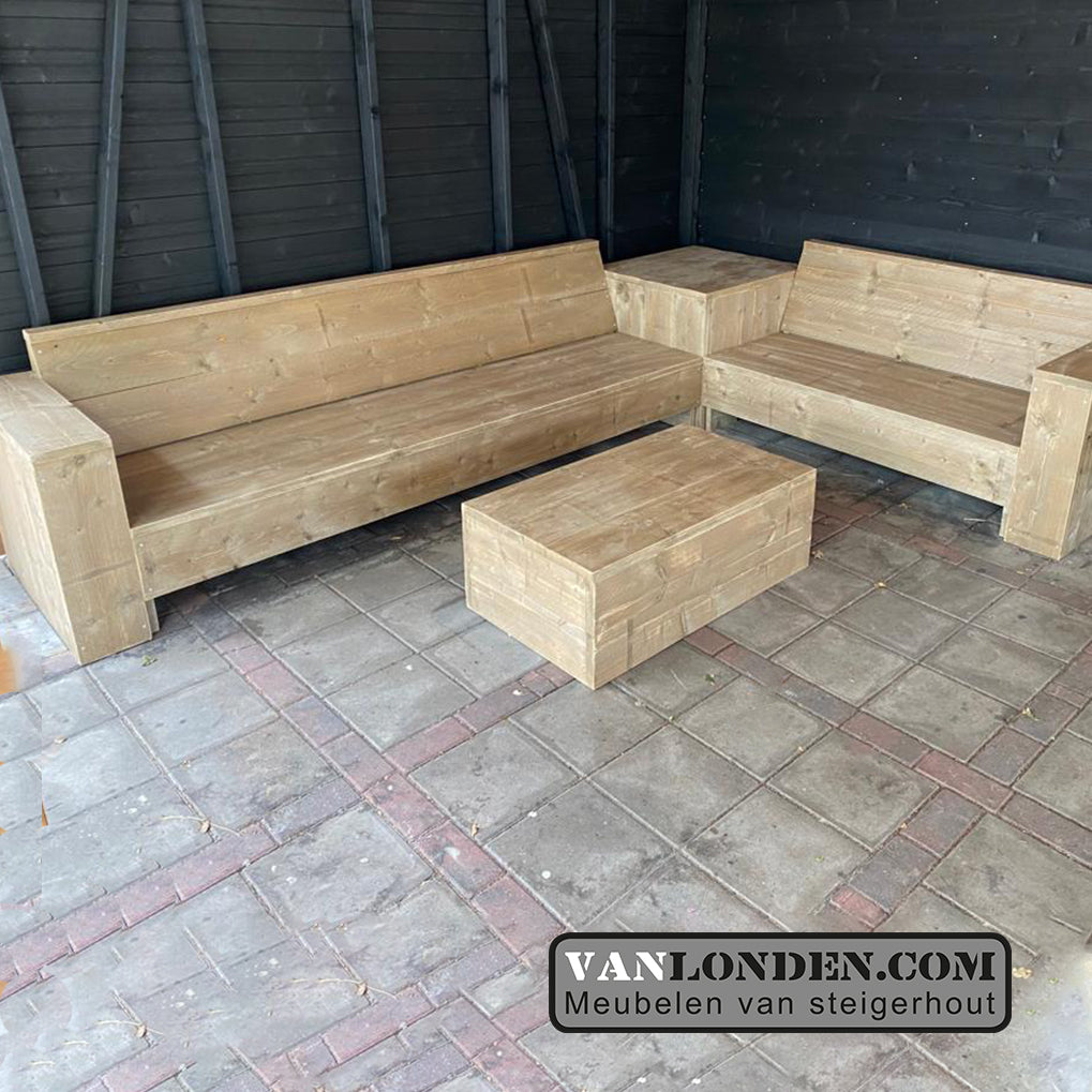 Steigerhouten hoekbank Maxim
