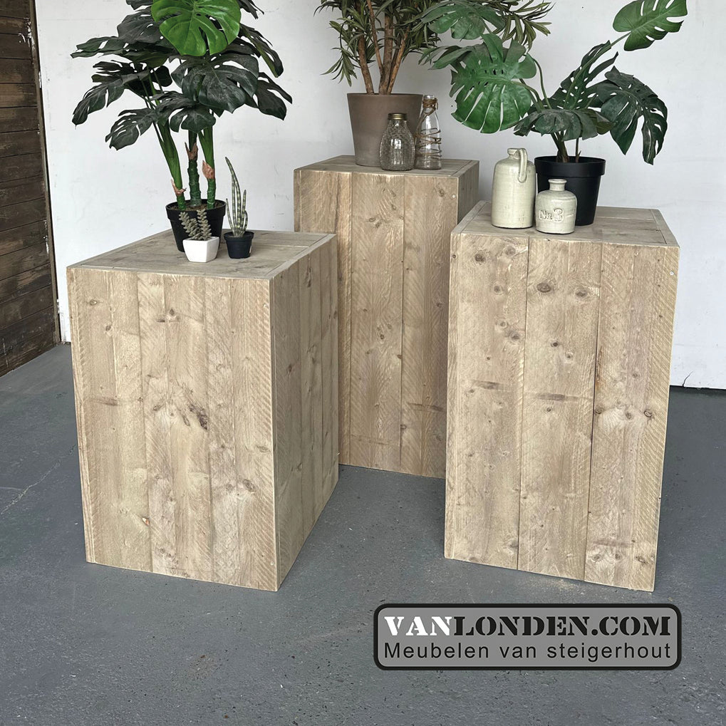 Steigerhouten plantensokkel Wim