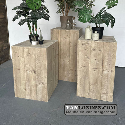 Steigerhouten plantensokkel Wim