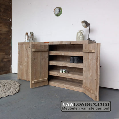 Steigerhouten schoenenkast Jorik
