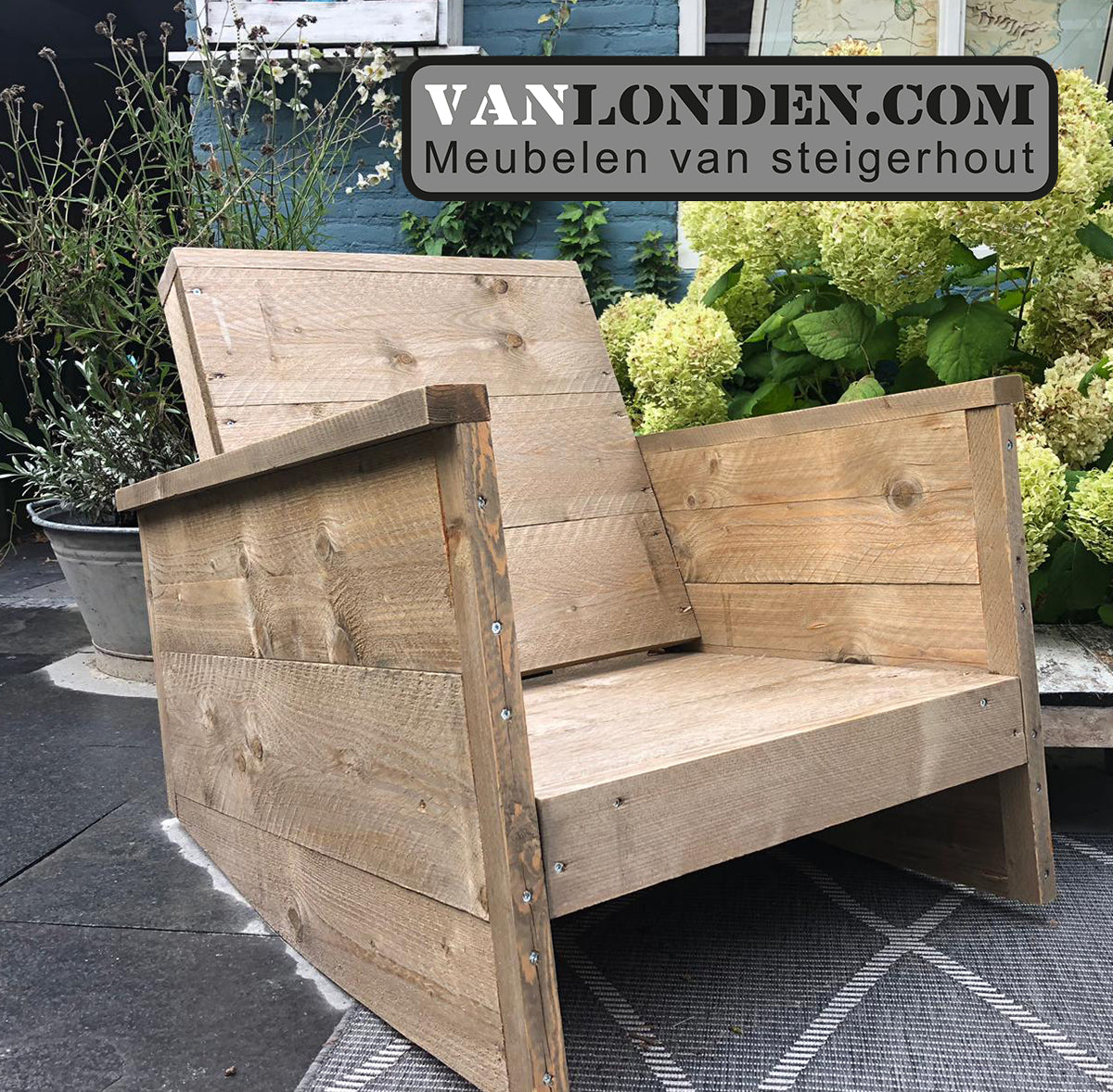 Steigerhouten schommelstoel Twan