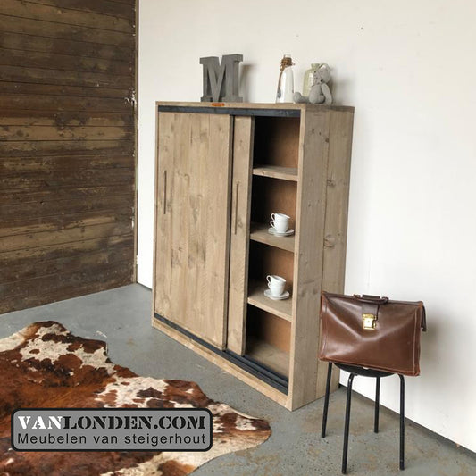 Steigerhouten schuifdeurkast Daisy