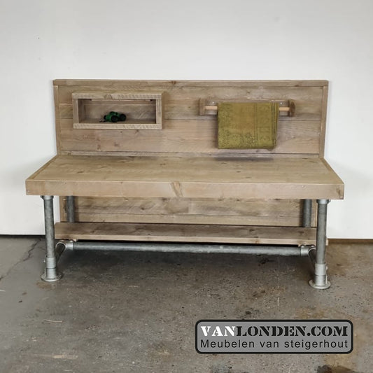 Steigerhouten speeltafel/commode Pip