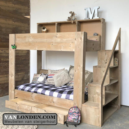 Steigerhouten stapelbed Donny