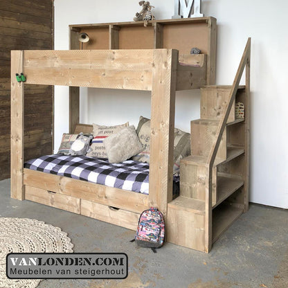Steigerhouten stapelbed Donny