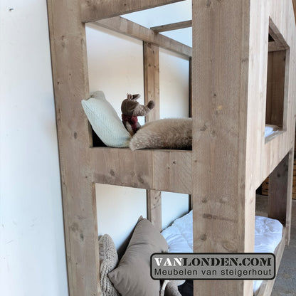 Steigerhouten stapelbed Mara