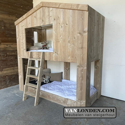 Steigerhouten stapelbed Mara