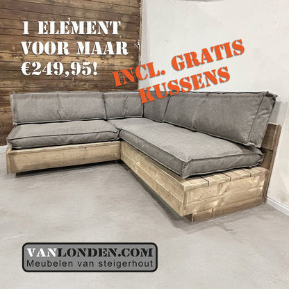 Steigerhouten hoekbank Maron
