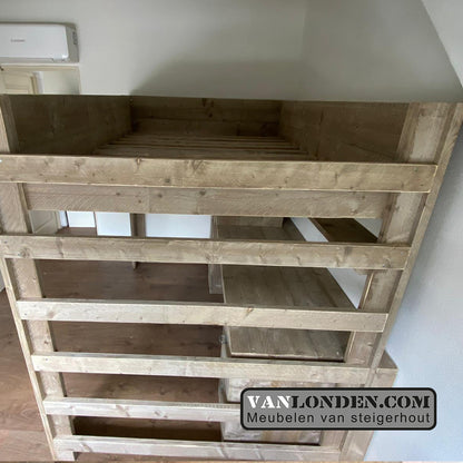 Steigerhouten tweepersoons hoogslaper Andrea