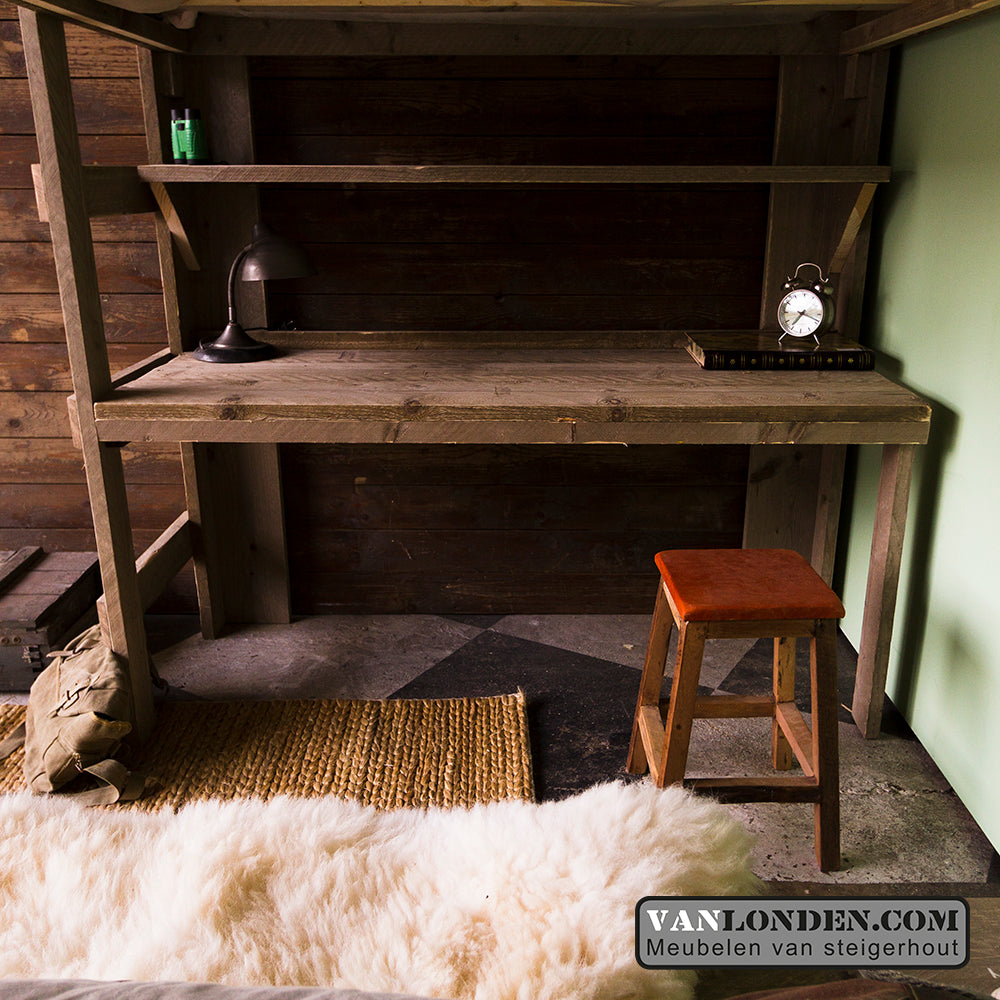 Steigerhouten tweepersoons hoogslaper Marlieke