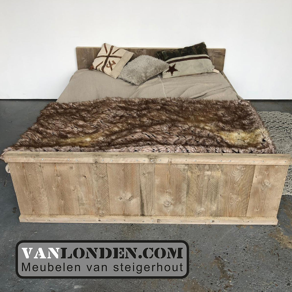 Steigerhouten tweepersoonsbed Lizzie