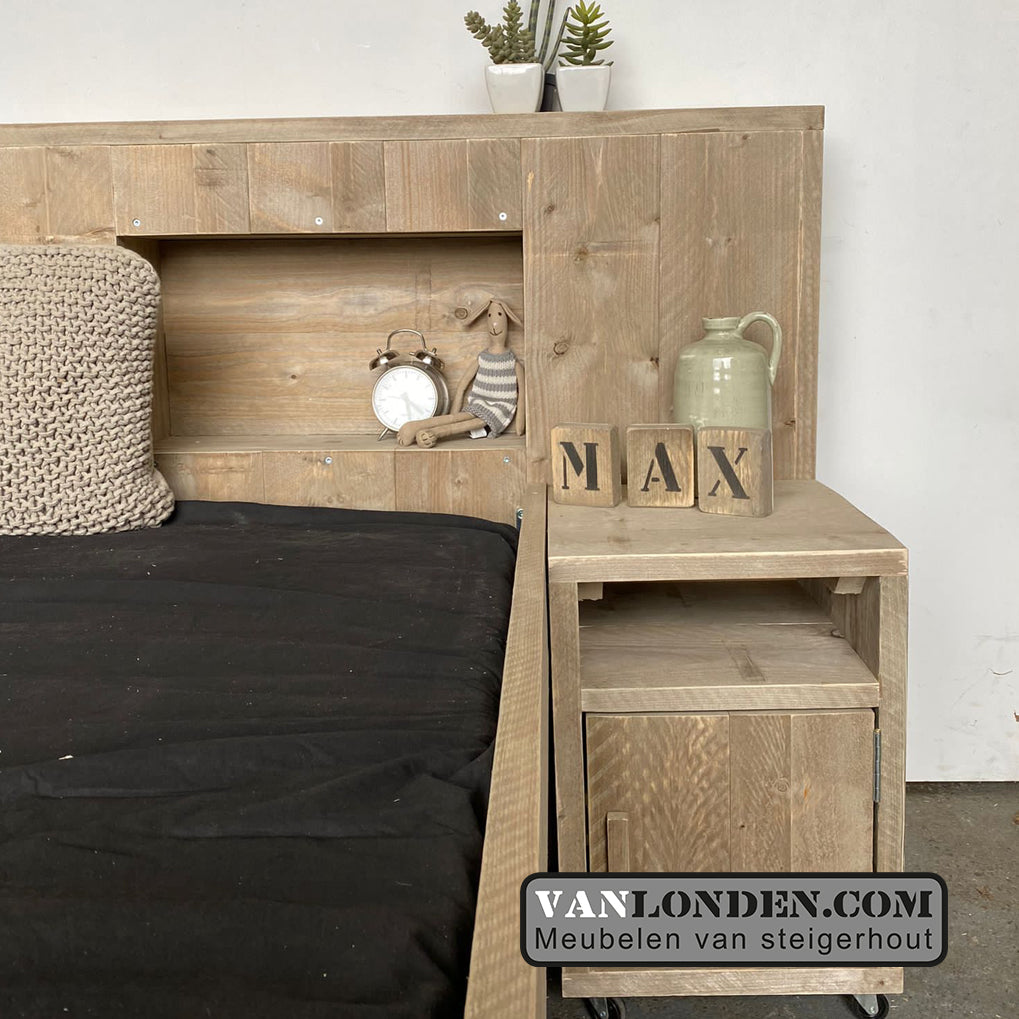 Steigerhouten tweepersoonsbed Max