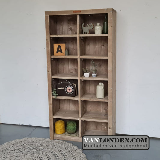 Steigerhouten vakkenkast Kenneth