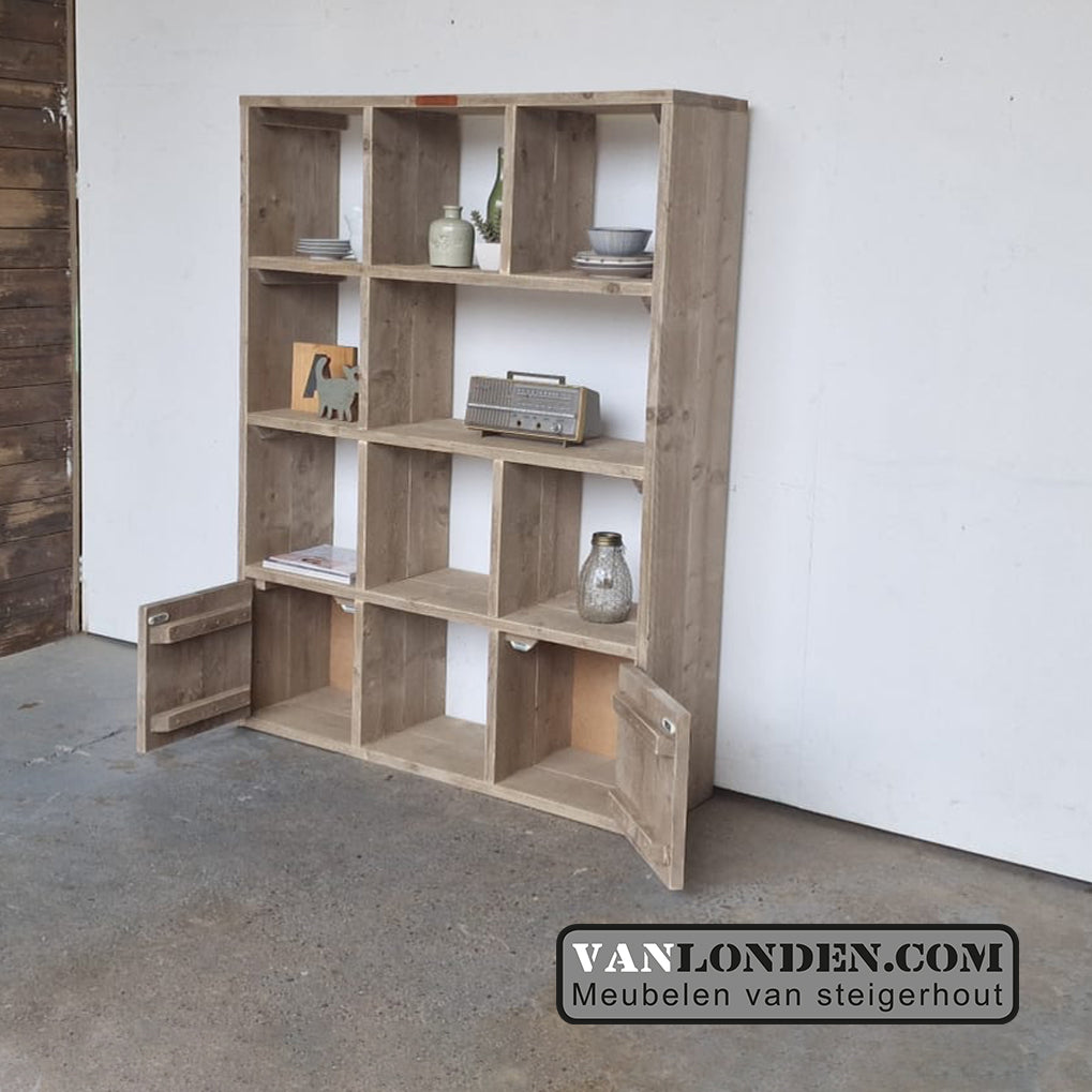 Steigerhouten vakkenkast Lody