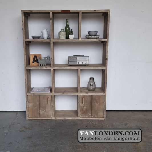 Steigerhouten vakkenkast Lody