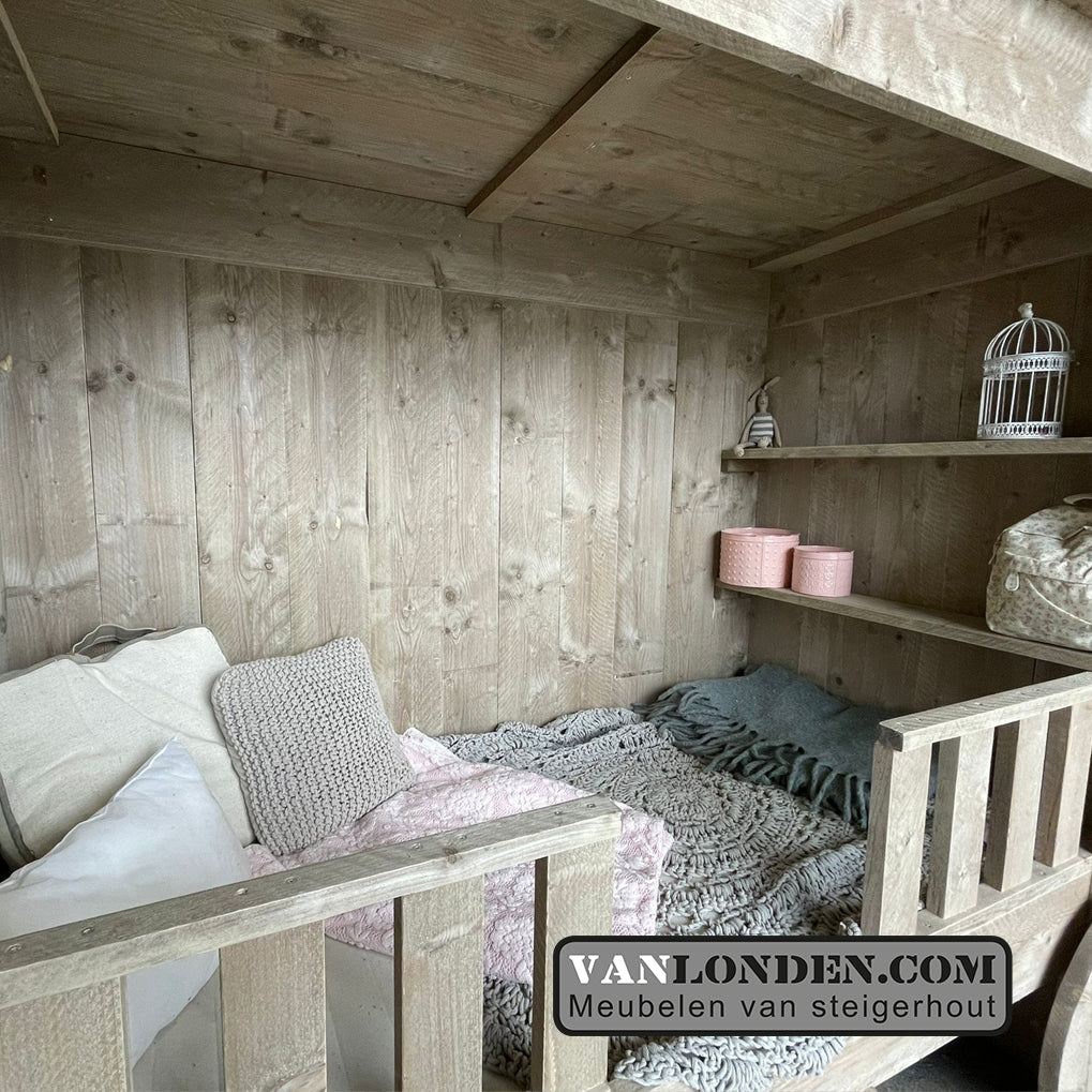 Steigerhouten wagenbed Plom
