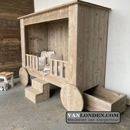 Steigerhouten wagenbed Plom