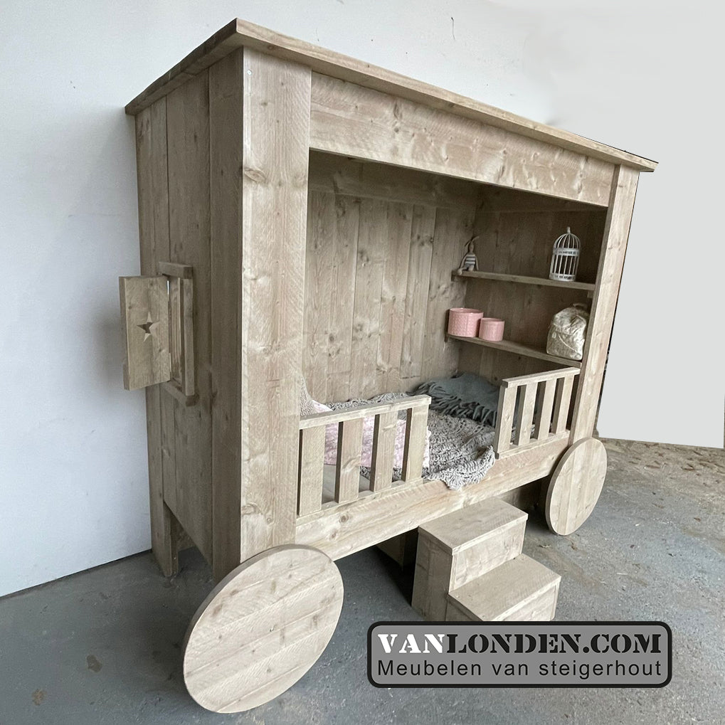 Steigerhouten wagenbed Plom