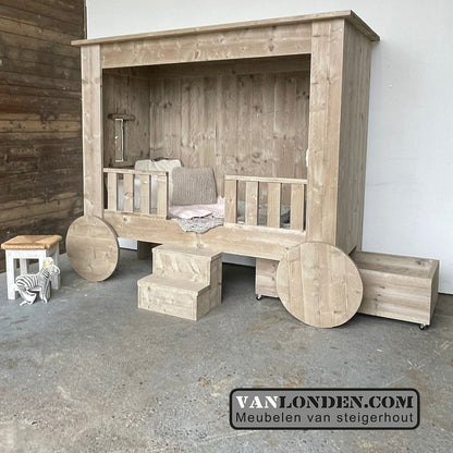 Steigerhouten wagenbed Plom