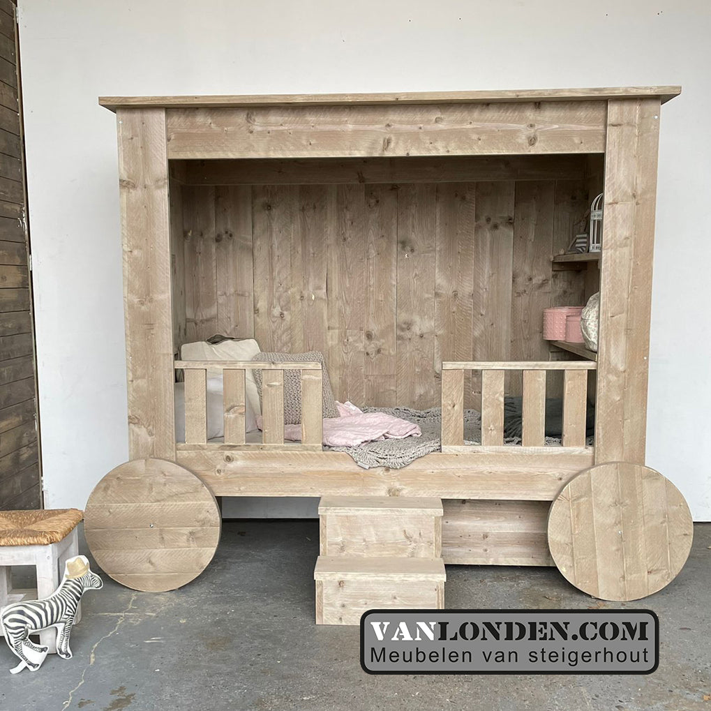 Steigerhouten wagenbed Plom