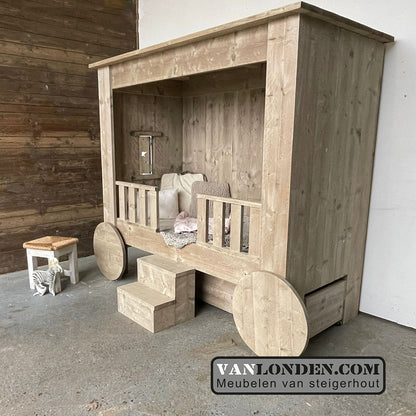 Steigerhouten wagenbed Plom