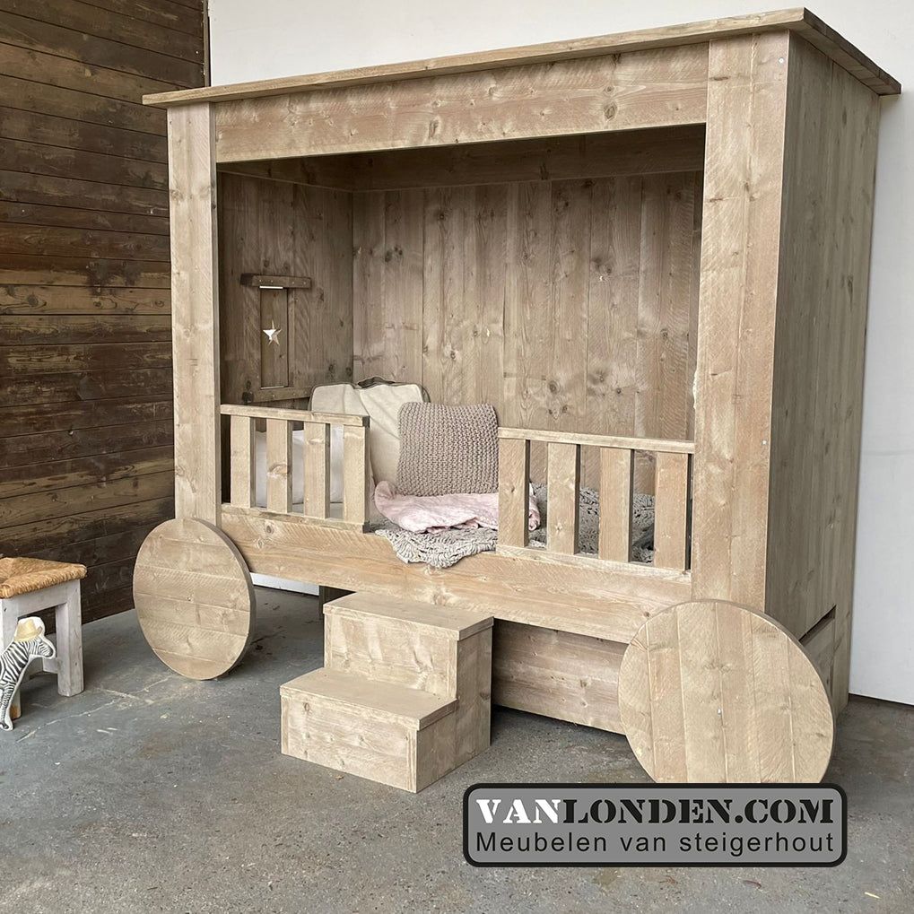 Steigerhouten wagenbed Plom