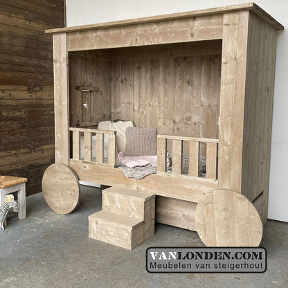 Steigerhouten wagenbed Plom