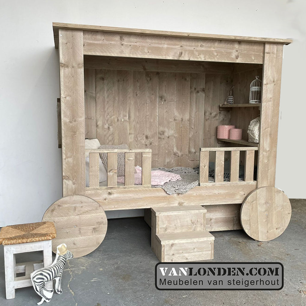 Steigerhouten wagenbed Plom