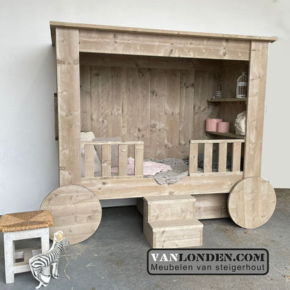 Steigerhouten wagenbed Plom