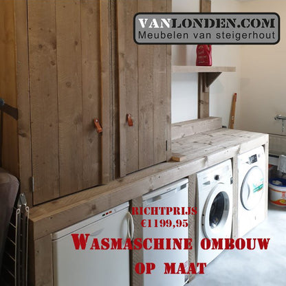 Steigerhouten wasmachine ombouw Mieke