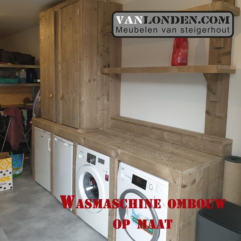 Steigerhouten wasmachine ombouw Mieke