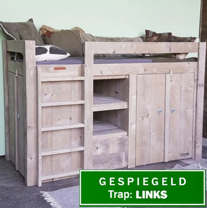 Steigerhouten hoogslaper Bram