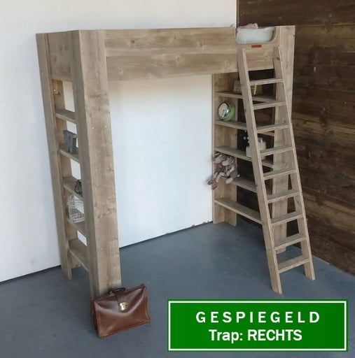 Steigerhouten hoogslaper Linda
