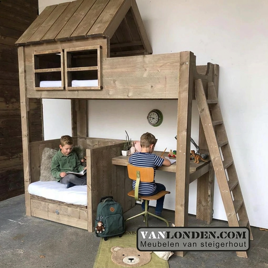 Steigerhouten stapelbed Jane