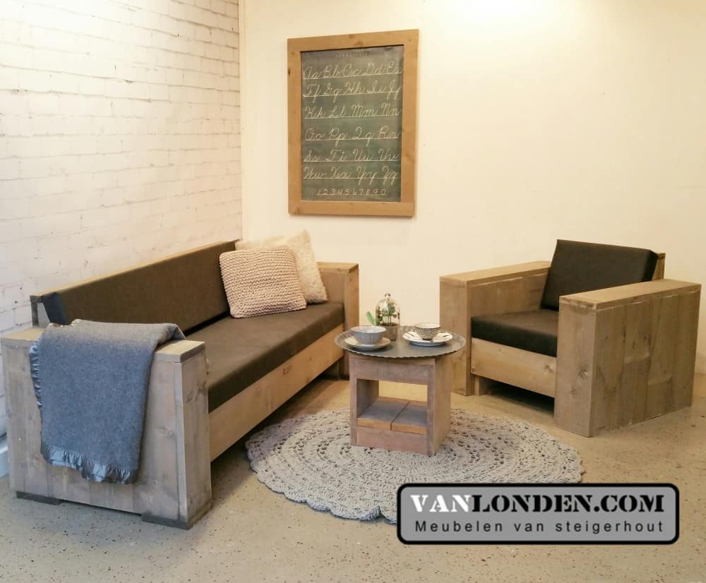 Steigerhouten fusion fauteuil Fenna