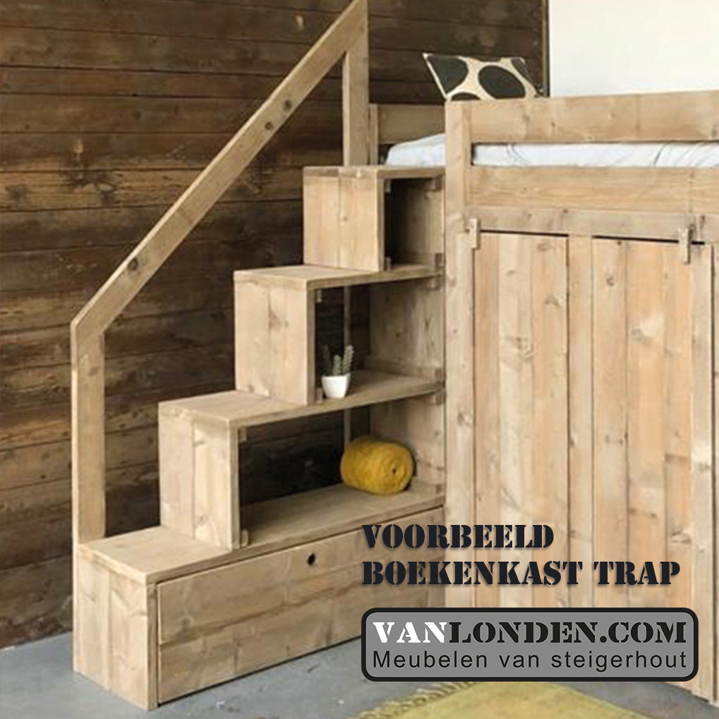 Steigerhouten tweepersoons hoogslaper gamebed Fabie