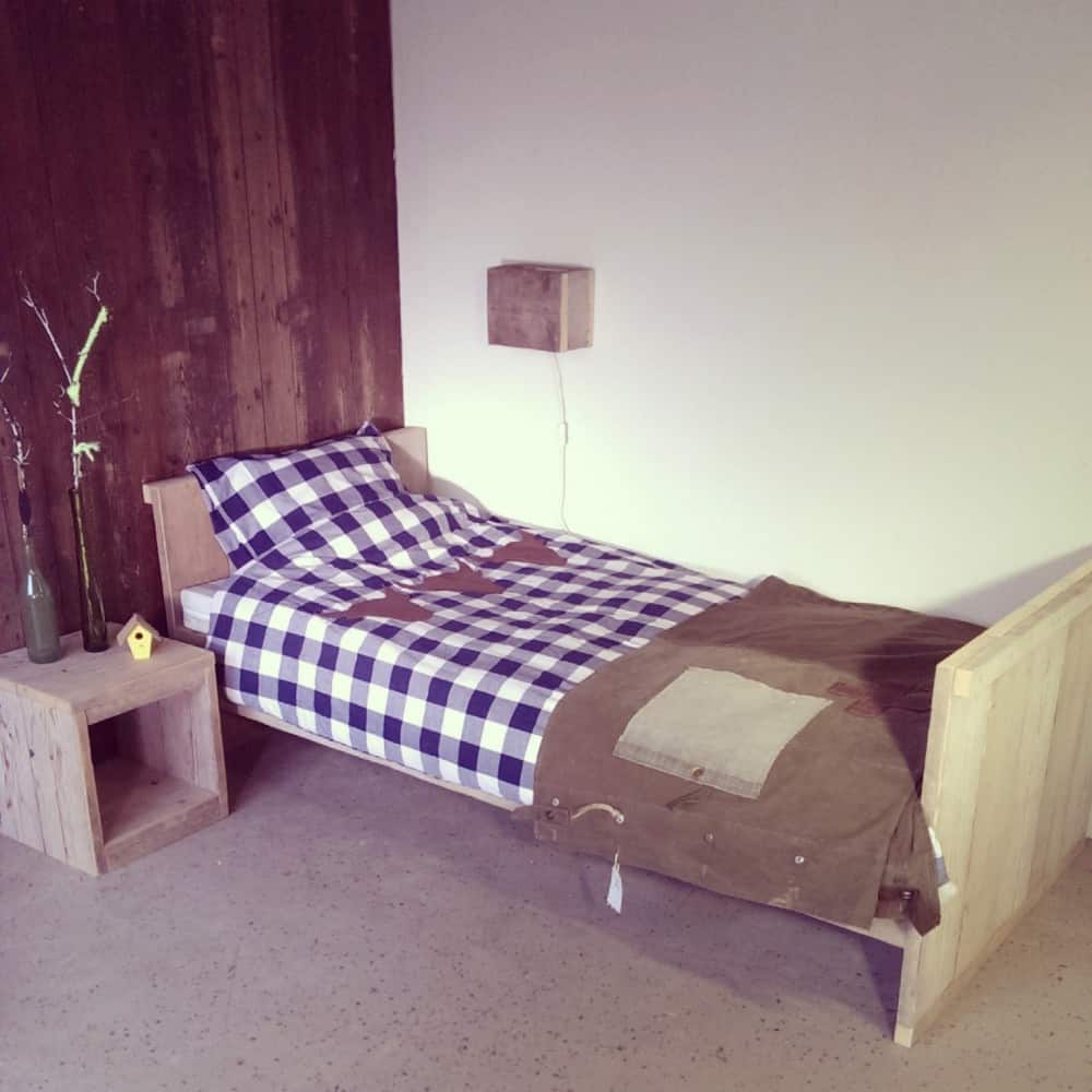 Steigerhouten eenpersoonsbed Boris