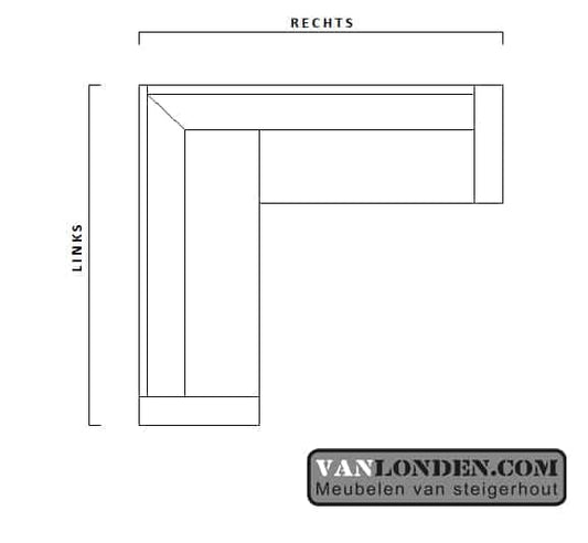Steigerhouten hoekbank Gert