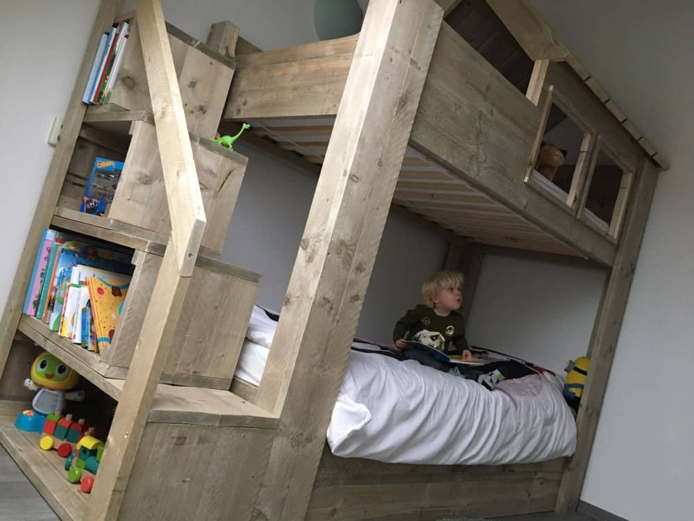 Steigerhouten hoogslaper Kaj