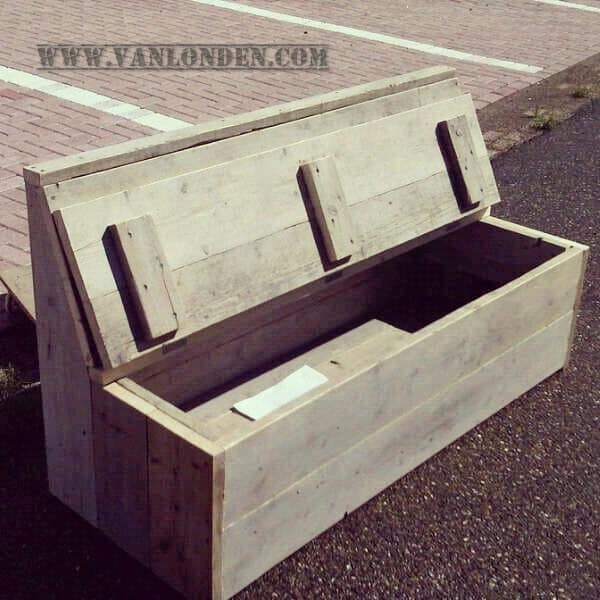 Steigerhouten klepbank Jet