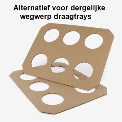 Houten dienblad/tray bekerhouder met eigen logo