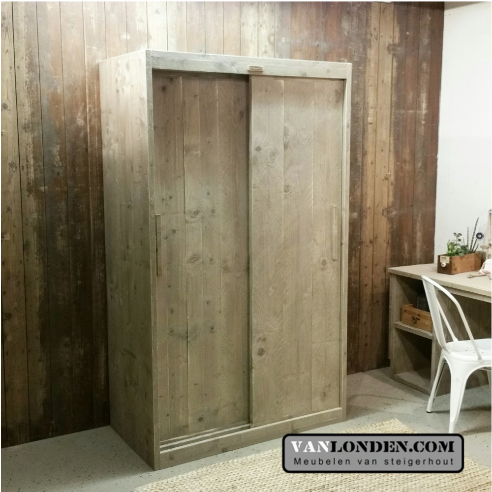 Steigerhouten schuifdeurkast Claire