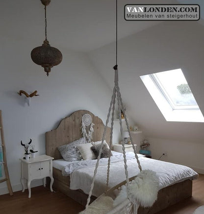 Steigerhouten tweepersoonsbed Annelotte